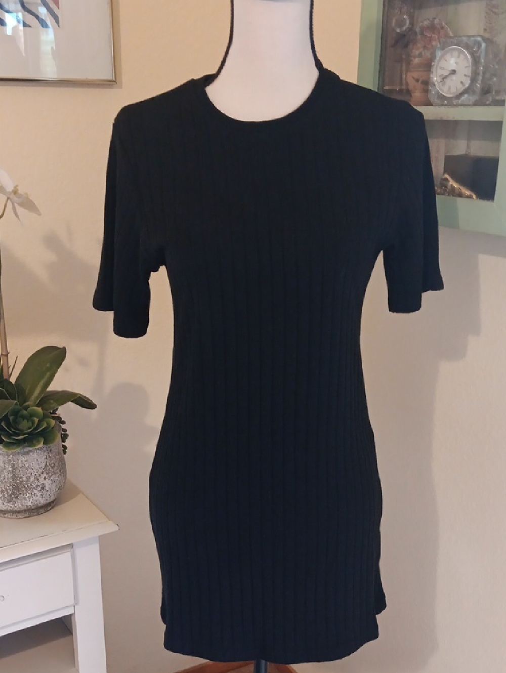 Olivaceous Ribbed Sweater Mini Dress